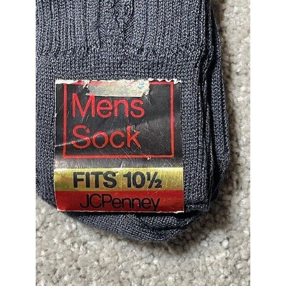 JCPenney Stretch Anklet Socks Mens Fits 10-13 Vintage Lot of 3 Gray Black - Picture 3 of 8